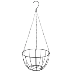 VIDAXL Supports De Panier Suspendu Avec Jardinières 4 Pcs Noir Acier -Promos Jardelis Boutique 0cb67095ed805c53