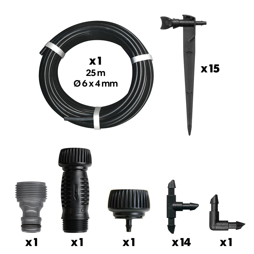 Kit D'arrosage Goutte à Goutte Balcons & Terrasses Ø.13X16 Mm - L 25m 1 Kit D'arrosage Goutte à Goutte Balcons & Terrasses Ø.13X16 Mm - L 25m