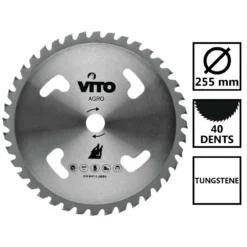 Lame De Coupe Débroussailleuse 40 Dents-diamètre 255mm Alesage 25.4-tungstène -Promos Jardelis Boutique 248a6ac5a9d328d3
