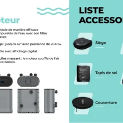 COCO SPA HELSINKI Spa Gonflable | 180 Cm De Diamètre | 1100 Litres | Moteur 2040 W | Jusqu'à 6 Personnes | Massage 140 Jets -Promos Jardelis Boutique 3029accb6a6cf9b6