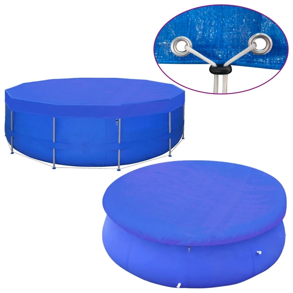 VIDAXL Couvertures De Piscine 2 Pcs Pe Ronde 460 Cm 90 G/m² 4 VIDAXL Couvertures De Piscine 2 Pcs Pe Ronde 460 Cm 90 G/m² – Image 4