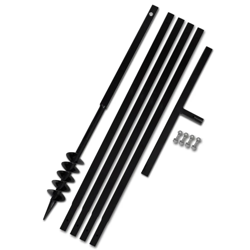 VIDAXL Tarière De Sol Avec Manche 80 Mm Et Tube D'extension 5 M Acier 1 VIDAXL Tarière De Sol Avec Manche 80 Mm Et Tube D'extension 5 M Acier