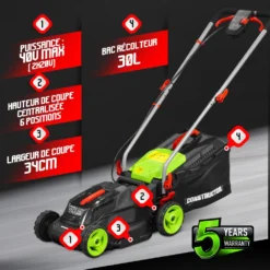 Tondeuse à Gazon 40v (2x20v) 34 Cm - Sans Batterie - Constructor -Promos Jardelis Boutique 63c13675d19410.97766799
