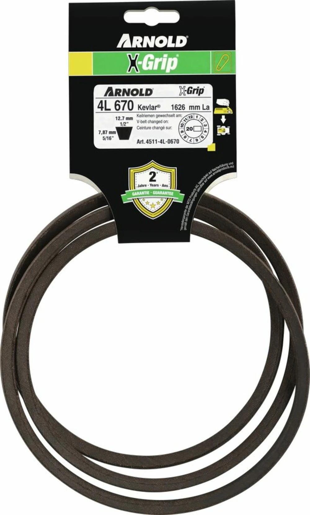 Courroie Trapézoïdale X-grip V De Type 4l670 1 Courroie Trapézoïdale X-grip V De Type 4l670