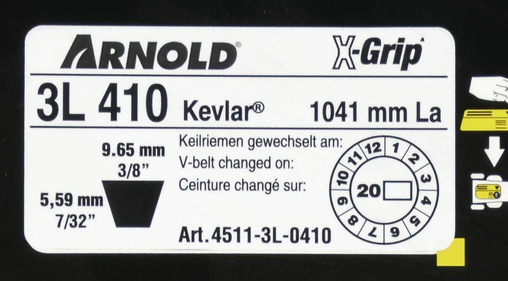 Courroie Trapézoïdale X-grip V De Type 3l410 2 Courroie Trapézoïdale X-grip V De Type 3l410 – Image 2