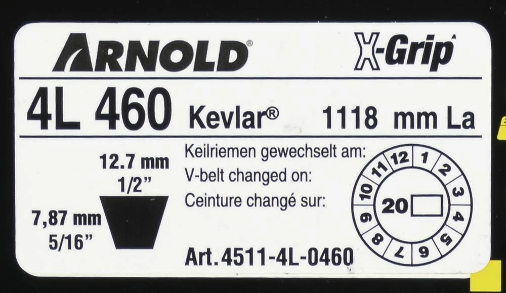 Courroie Trapézoïdale X-grip V De Type 4l460 2 Courroie Trapézoïdale X-grip V De Type 4l460 – Image 2