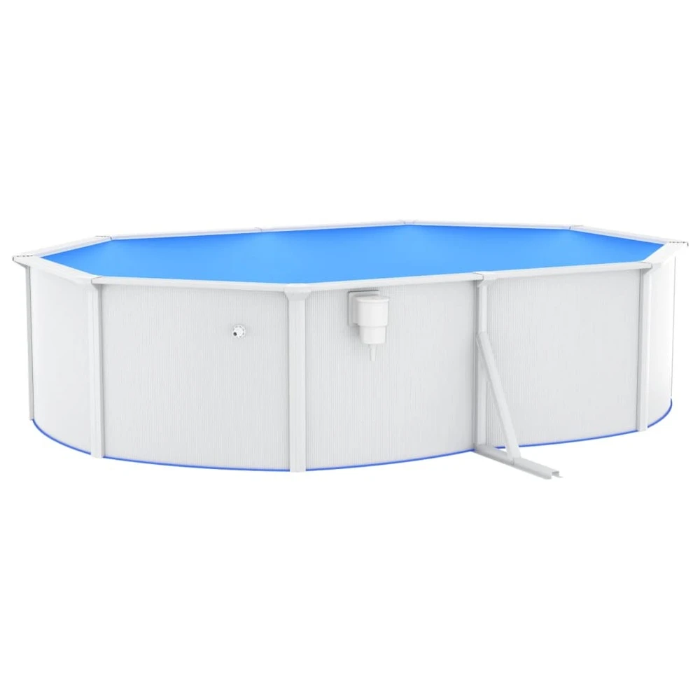VIDAXL Piscine Ovale Avec Parois En Acier 490x360x120 Cm Blanc 4 VIDAXL Piscine Ovale Avec Parois En Acier 490x360x120 Cm Blanc – Image 4