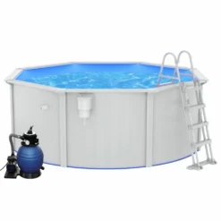 VIDAXL Piscine Avec Pompe Filtrante à Sable Et échelle 360x120 Cm -Promos Jardelis Boutique 6426d669ecd370.74953303