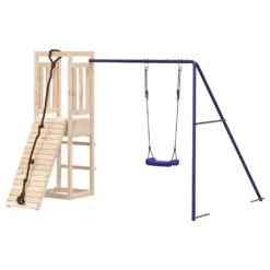VIDAXL Maisonnette De Jeu Avec Mur D'escalade Balançoire Bois De Pin -Promos Jardelis Boutique 64302a335c0097.76674528