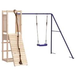 VIDAXL Maisonnette De Jeu Avec Mur D'escalade Balançoire Bois De Pin -Promos Jardelis Boutique 64302a336f7e70.48603979