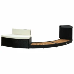 VIDAXL Contour Pour Spa Noir Poly Rotin Et Bois D'acacia Massif -Promos Jardelis Boutique 64351692b2c955.00526859