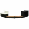 VIDAXL Contour Pour Spa Noir Poly Rotin Et Bois D'acacia Massif