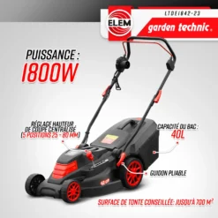 Tondeuse à Gazon électrique 1800w - 42cm - Elem Garden -Promos Jardelis Boutique 643d9e417b8454.96368763