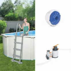 Piscine En Acier Hors Sol Hydrium Torrens . Ronde ø460 Cm. Blanche Avec Filtre à Sable. Tapis De Sol. Bâche Et échelle -Promos Jardelis Boutique 6446747ba5c257.73380318