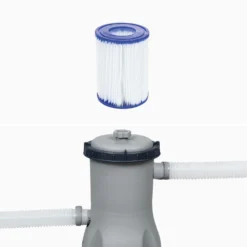 Piscine Gonflable Hors Sol - Onega - Grise. Ronde ø457x84cm Avec Filtre à Cartouche Et Kit De Réparation Liner Inclus -Promos Jardelis Boutique 6446747d735a18.23001284