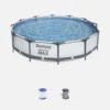 Piscine Tubulaire Bestway - Opalite Blanche - Piscine Ronde ø3.6m Avec Pompe
