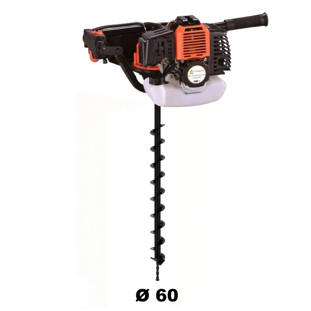 Tarière Thermique 52 Cm3 - 3 Cv + Mèche 60 Mm 1 Tarière Thermique 52 Cm3 - 3 Cv + Mèche 60 Mm