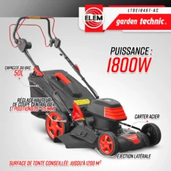 Tondeuse à Gazon électrique Tractée 1800w - 46cm Avec Carter En Acier - Elem Gar -Promos Jardelis Boutique 644acbe50b5ed9.55418853