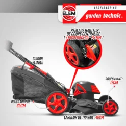 Tondeuse à Gazon électrique Tractée 1800w - 46cm Avec Carter En Acier - Elem Gar -Promos Jardelis Boutique 644acbe519a176.10735400