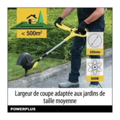 Coupe-bordure électrique Powerplus Powxg30033 - 500 W, 320 Mm ø, Jardinage Outillage, Coupe-herbe & Coupe-bordures Pour Votre -Promos Jardelis Boutique 644acde50af2c9.20548010