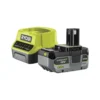 Ryobi 1 Batterie Lithium+ 18v - 4,0 Ah Compacte Et 1 Chargeur Rapide 2,0 A