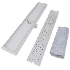 VIDAXL Drain De Douche Linéaire 2 Pcs 830 X 140 Mm Acier Inoxydable -Promos Jardelis Boutique 645cf868e2e238.30746190