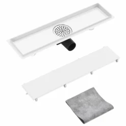VIDAXL Drain De Douche Avec Couvercle 2 En 1 53x14 Cm Acier Inoxydable -Promos Jardelis Boutique 645d59f5639112.98971929