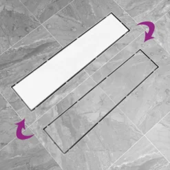 VIDAXL Drain De Douche Avec Couvercle 2 En 1 53x14 Cm Acier Inoxydable -Promos Jardelis Boutique 645d59f579bb24.16488496