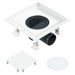VIDAXL Drain De Douche Avec Couvercle 2 En 1 18x18 Cm Acier Inoxydable -Promos Jardelis Boutique 645d59fc37ed18.37975317
