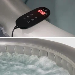 Spa Mspa Gonflable Rond – Glow 6 Gris - Spa Gonflable 6 Personnes Rond Avec Bande Led Intérieure. Système Anti-gel. Désinfection -Promos Jardelis Boutique 64627b8c4f1311.85506925