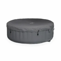 Spa Mspa Gonflable Rond – Glow 6 Gris - Spa Gonflable 6 Personnes Rond Avec Bande Led Intérieure. Système Anti-gel. Désinfection -Promos Jardelis Boutique 64627b8c535449.18313044