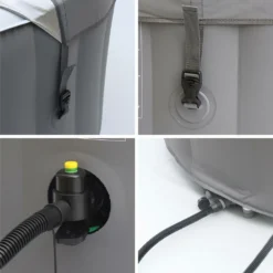 Spa Mspa Gonflable Rond – Glow 6 Gris - Spa Gonflable 6 Personnes Rond Avec Bande Led Intérieure. Système Anti-gel. Désinfection -Promos Jardelis Boutique 64627b8c5ab204.43050023