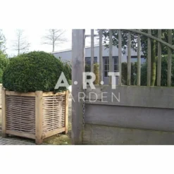 Jardinière En Chêne Avec Tressage Noisetier - Avec Bac Intérieur - 80 X 80 X 80 Cm -Promos Jardelis Boutique 64651e95141251.08931156