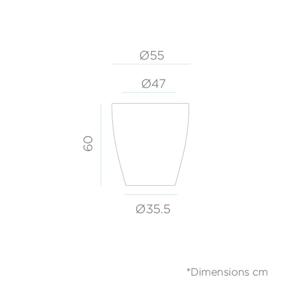 Pot De Fleurs Violeta 55 Noir Opaque ø55x60cm 2 Pot De Fleurs Violeta 55 Noir Opaque ø55x60cm – Image 2