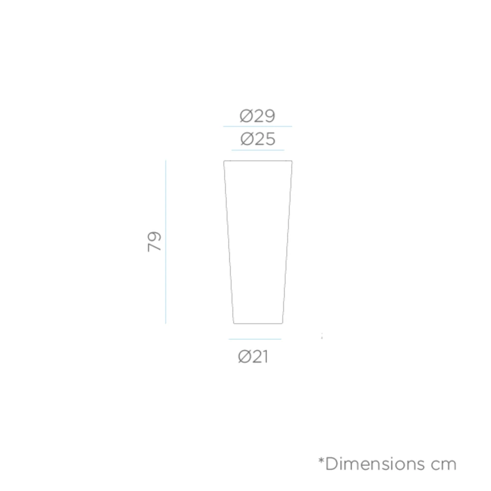 Pot De Fleurs Ficus 80 ø29x79cm - Blanc 3 Pot De Fleurs Ficus 80 ø29x79cm - Blanc – Image 3