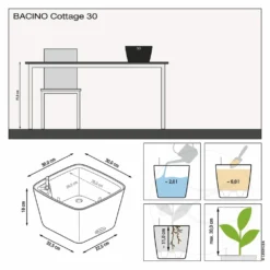 LECHUZA Jardinière Bacino Cottage All-in-one 30x30 Cm Blanc 9 LECHUZA Jardinière Bacino Cottage All-in-one 30x30 Cm Blanc -Promos Jardelis Boutique 6479895431e5b7.09786384