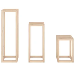 VIDAXL Ensemble De Supports Pour Plantes 3 Pcs Bois De Pin Massif -Promos Jardelis Boutique 64798cbdd51f70.61099063