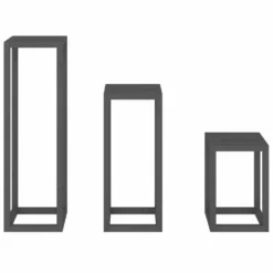 VIDAXL Ensemble De Supports Pour Plantes 3 Pcs Gris Bois De Pin Massif -Promos Jardelis Boutique 64798cc12c82a8.76329799