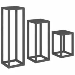 VIDAXL Ensemble De Supports Pour Plantes 3 Pcs Gris Bois De Pin Massif -Promos Jardelis Boutique 64798cc12fd955.94521332