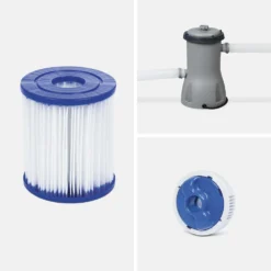 Piscine Tubulaire Hors Sol Vostok Gris Foncé Bestway. Rectangulaire 4x2m Avec Pompe. Filtre à Cartouche. Diffuseur Et échelle -Promos Jardelis Boutique 647ecfb577bf21.01680608