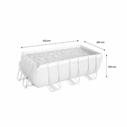 Piscine Tubulaire Hors Sol Vostok Gris Foncé Bestway. Rectangulaire 4x2m Avec Pompe. Filtre à Cartouche. Diffuseur Et échelle -Promos Jardelis Boutique 647ecfb589b0f8.64685244