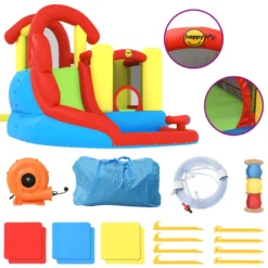 Happy Hop Château Gonflable Avec Toboggan Et Piscine 280x319x211 Cm -Promos Jardelis Boutique 648c4457c8d331.43281059