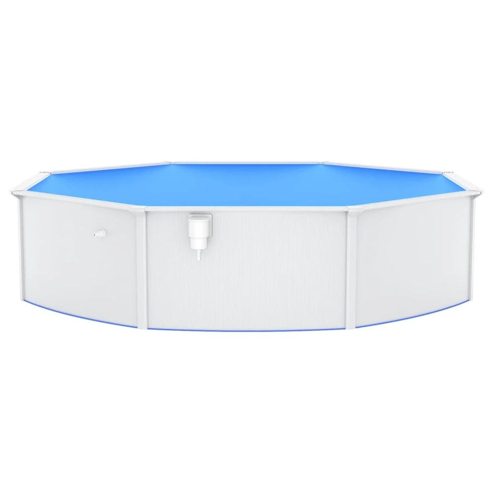 VIDAXL Piscine Ronde Avec Parois En Acier 550x120 Cm Blanc 4 VIDAXL Piscine Ronde Avec Parois En Acier 550x120 Cm Blanc – Image 4