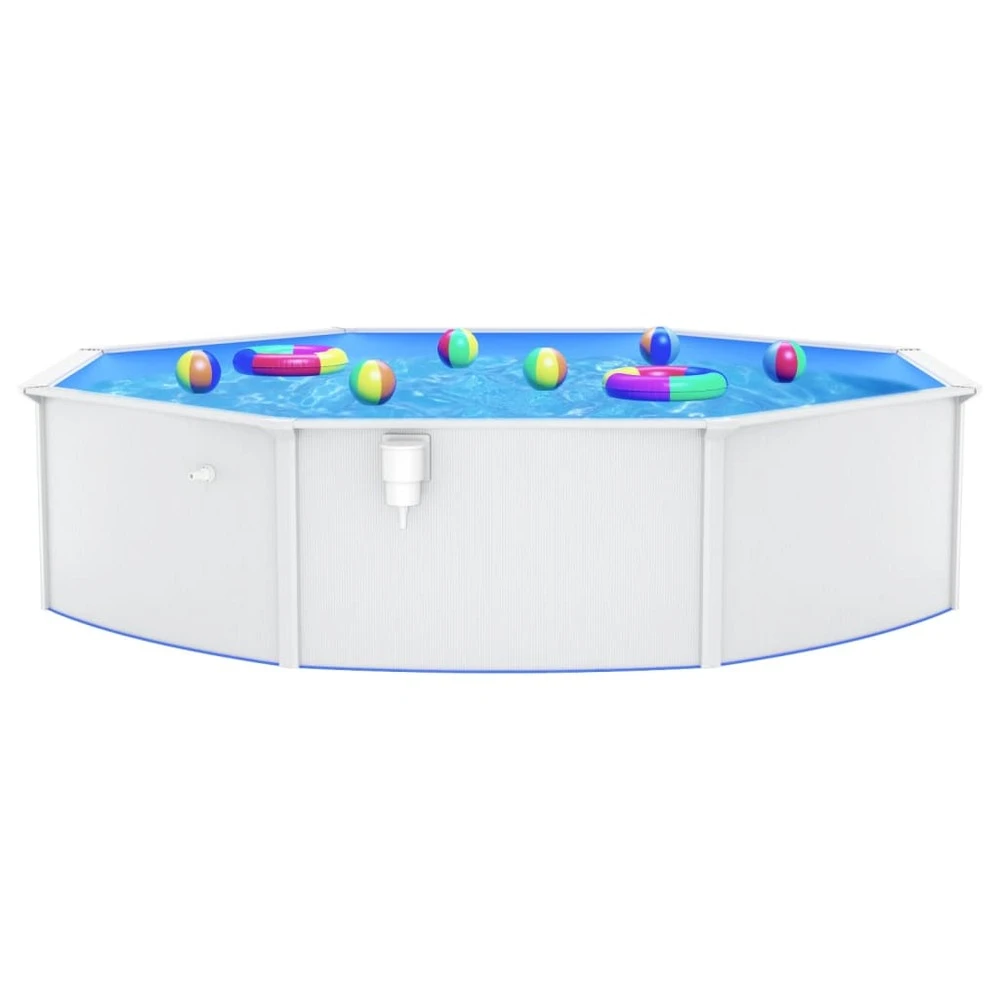 VIDAXL Piscine Ronde Avec Parois En Acier 550x120 Cm Blanc 1 VIDAXL Piscine Ronde Avec Parois En Acier 550x120 Cm Blanc