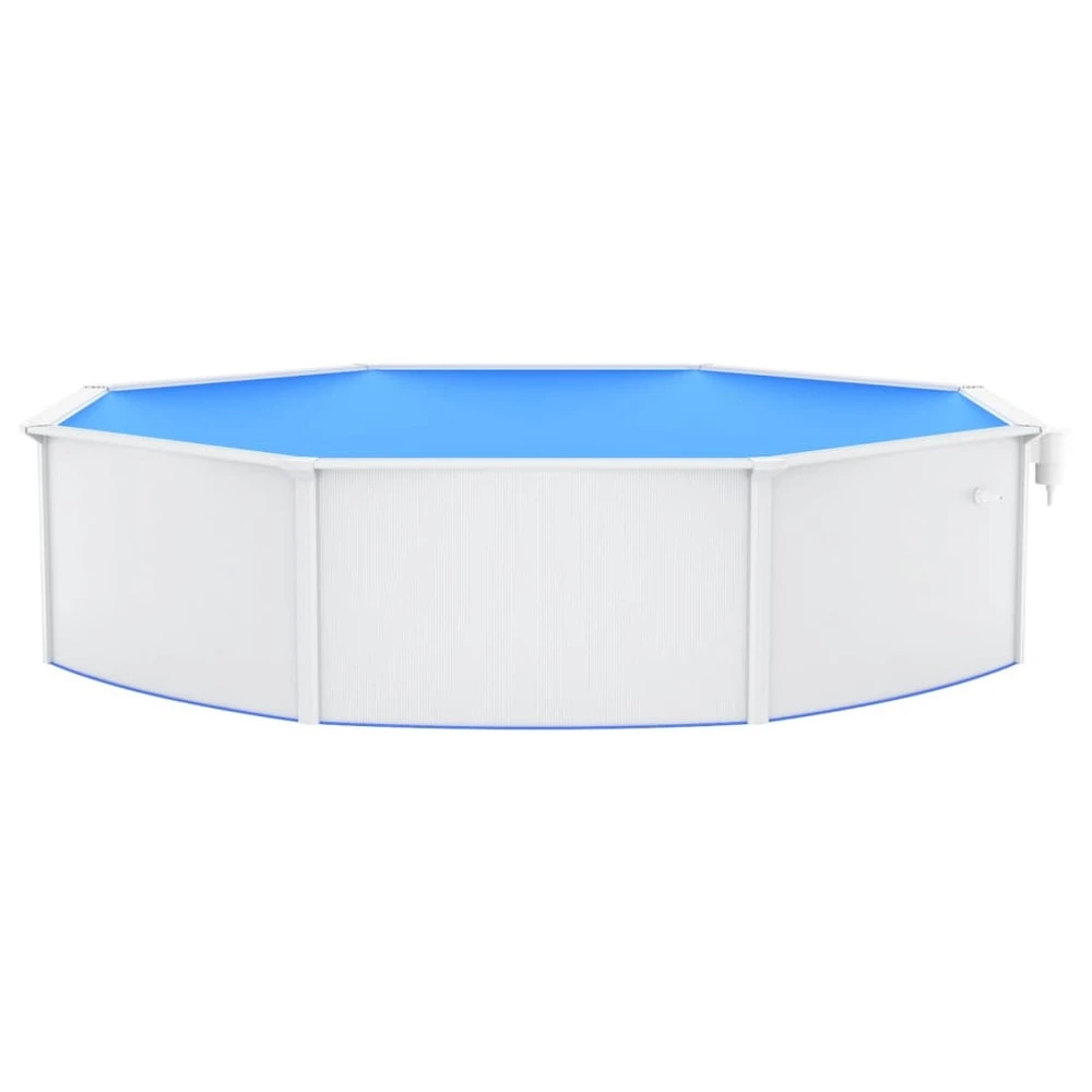 VIDAXL Piscine Ronde Avec Parois En Acier 550x120 Cm Blanc 5 VIDAXL Piscine Ronde Avec Parois En Acier 550x120 Cm Blanc – Image 5
