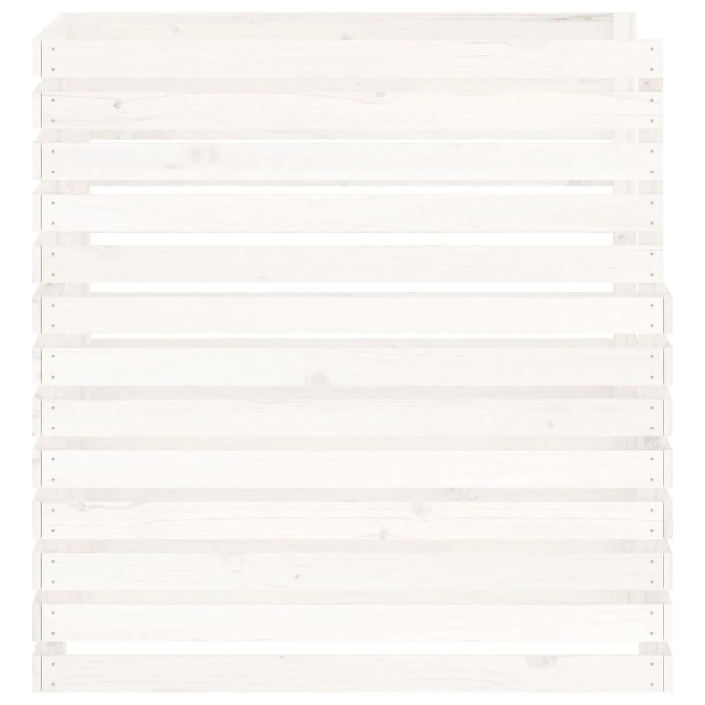 VIDAXL Composteur Blanc 100x100x102 Cm Bois Massif De Pin 6 VIDAXL Composteur Blanc 100x100x102 Cm Bois Massif De Pin – Image 6