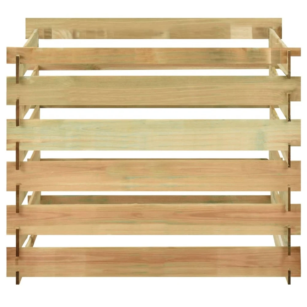 VIDAXL Composteur De Jardin à Lattes 100x100x80cm Bois De Pin Imprégné 2 VIDAXL Composteur De Jardin à Lattes 100x100x80cm Bois De Pin Imprégné – Image 2
