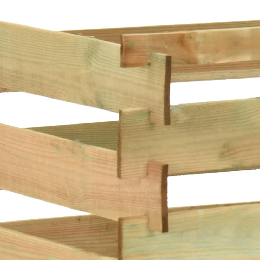 VIDAXL Composteur De Jardin à Lattes 100x100x80cm Bois De Pin Imprégné 3 VIDAXL Composteur De Jardin à Lattes 100x100x80cm Bois De Pin Imprégné – Image 3