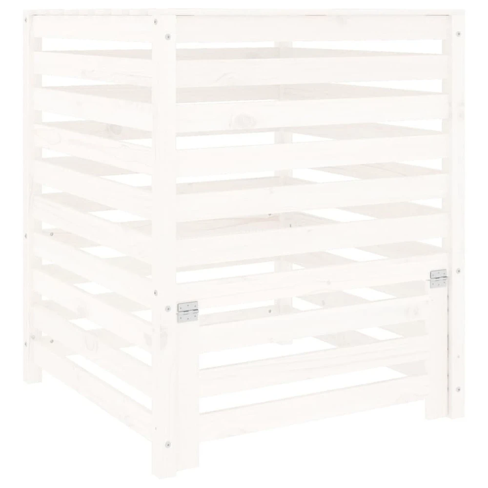 VIDAXL Composteur Blanc 82,5x82,5x99,5 Cm Bois Massif De Pin 1 VIDAXL Composteur Blanc 82,5x82,5x99,5 Cm Bois Massif De Pin