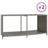 VIDAXL Étagères De Rangement 2 Pcs Gris Résine Tressée